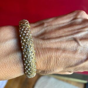 Chunky Gold Crystal Stretch Bracelet 8 inch